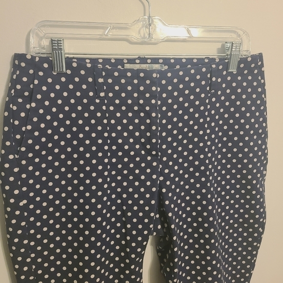 Boden | Women's Navy Polka Dot Print Chelsea Career Cropped Pants (US Size 8P) - Picture 6 of 15